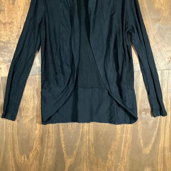 Express Womens Sweater Black Shawl Cardigan Open Front Long Sleeve Modal Large - Picture 3 of 12